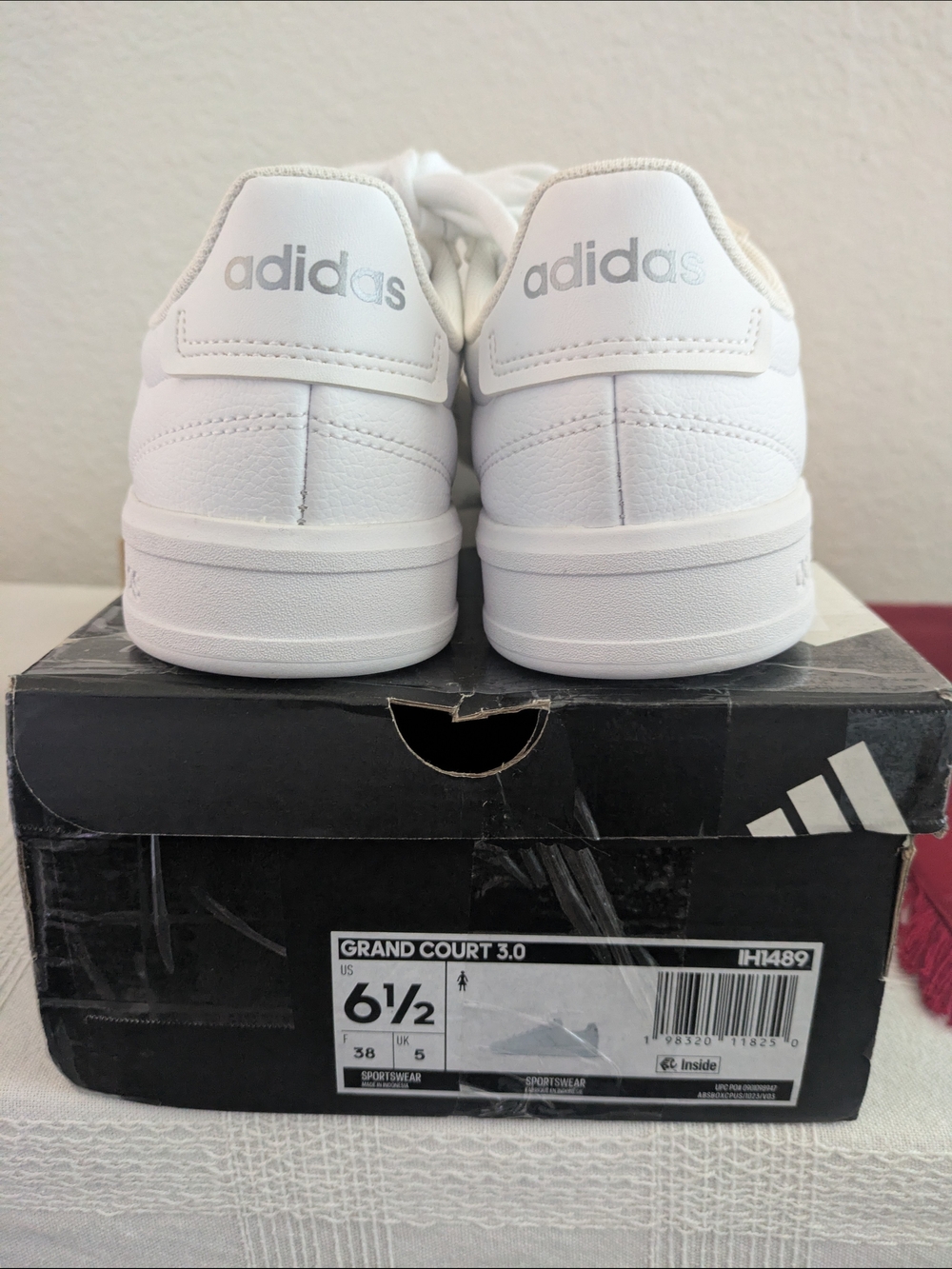 Adidas Women's White Leather Sneakers - Grand Court Style